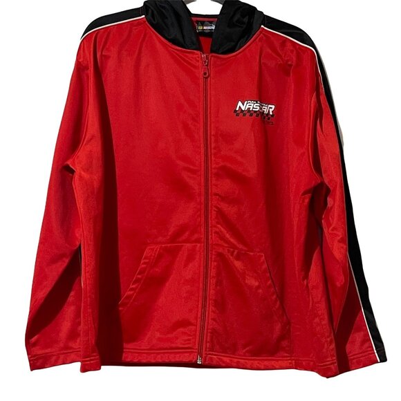 NASCAR Full Throttle Red & Black Zip-Up Hoodie Jacket By Jerry Leigh NO SIZE - Picture 1 of 8